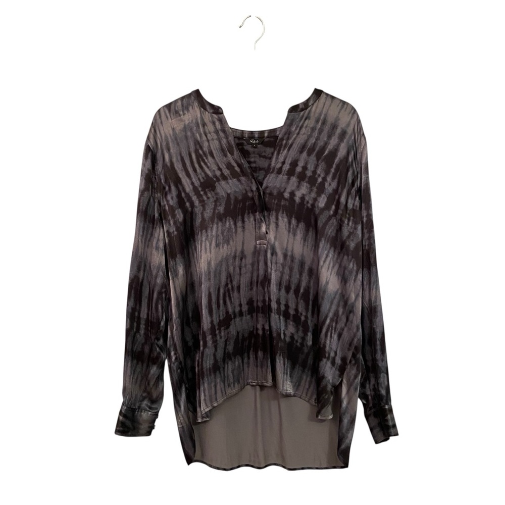Rails Black and Gray Tie-Dye Long Sleeve Top